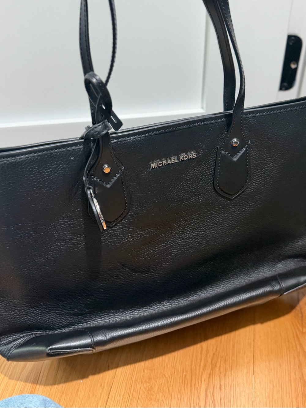 Michael Kors Black Leather Tote Bag